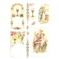 Papier do decoupage soft komunia A4 ITD S234- sklep plastyczny szał dl