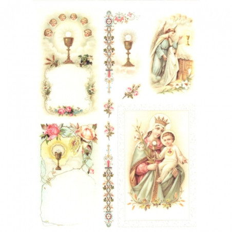 Papier do decoupage soft komunia A4 ITD S234- sklep plastyczny szał dl