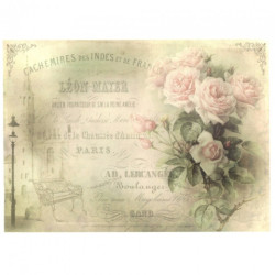 Decoupage paper soft vintage flowers A4 ITD S269