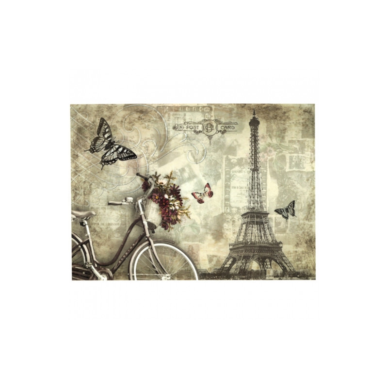 Decoupage paper soft paris butterfly bike A4 ITD S271