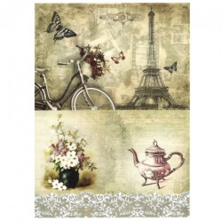 Papier do decoupage soft vintage paryż A4 ITD S274 - sklep plastyczny
