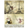 Papier do decoupage soft vintage paryż A4 ITD S274 - sklep plastyczny