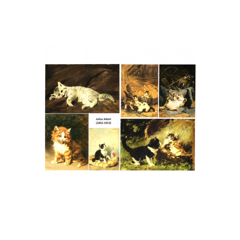 Papier do decoupage A3 ITD 0287 cats