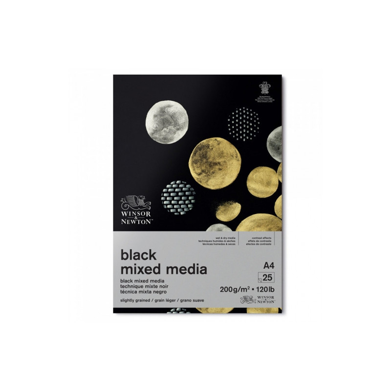 Blok Winsor&Newton black mixed media 200g 25ark- sklep plastyczny szał