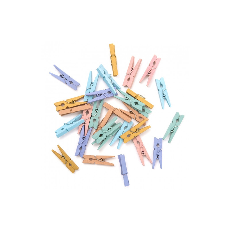 DP Craft mini wooden pegs 30 pcs raindbow