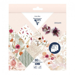 Clairefontaine origami paper dried flowers 10x10 15x15 20x20 cm 60 she
