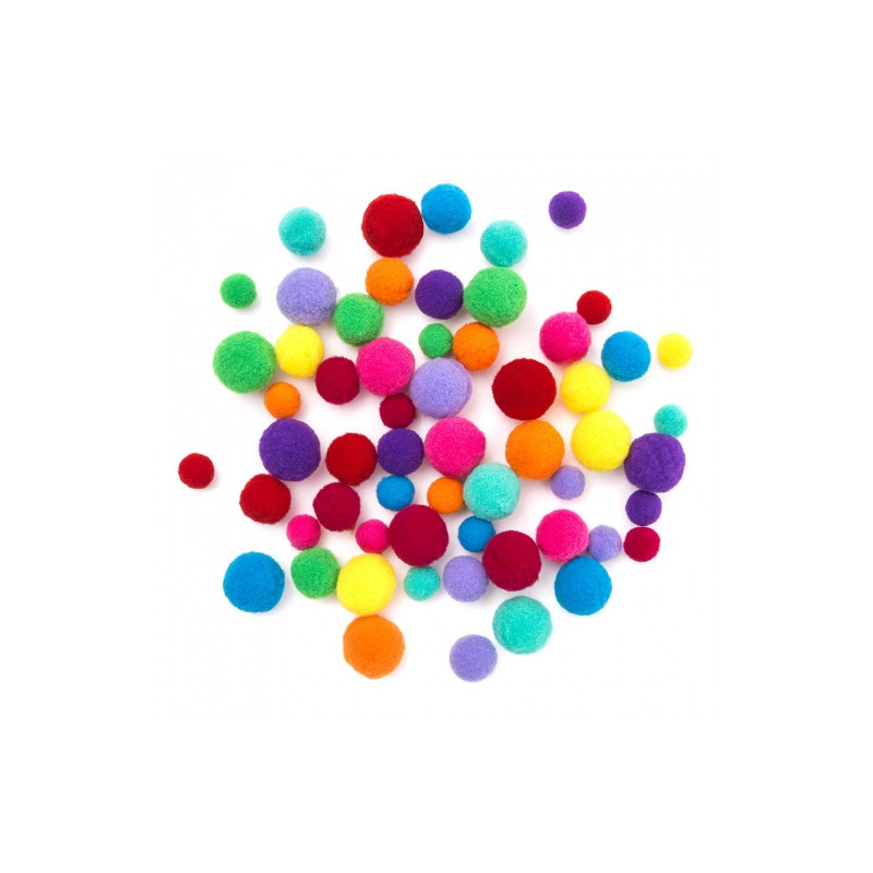 DP Craft  plush pompoms mix juicy 60pcs