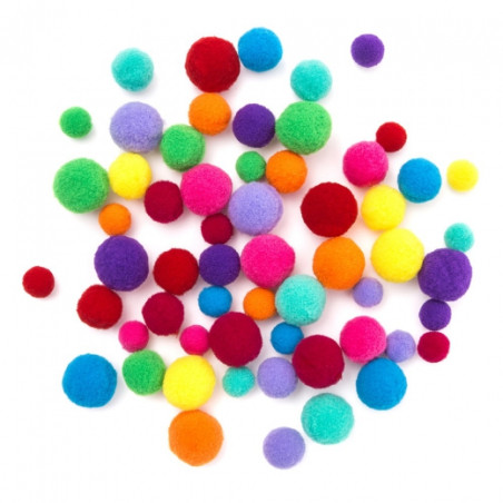 DP Craft  plush pompoms mix juicy 60pcs