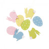 DP Craft wooden rabbits and eggs 4cm 8pcs pastel