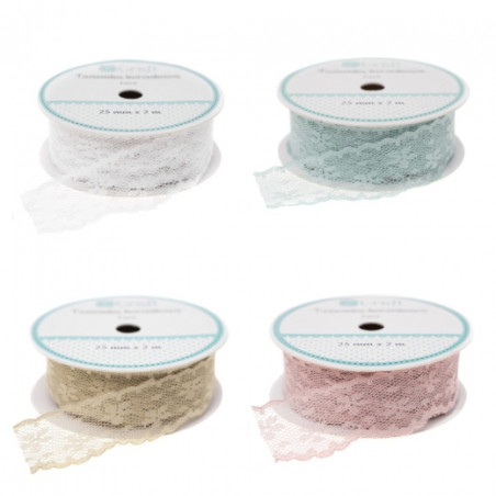 DP Craft tasiemka koronkowa 2,5cm x 2m- sklep plastyczny szał dla plas
