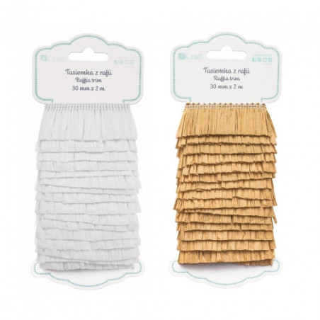 DP Craft tasiemka z rafii 30mm x 2m naturalna- sklep plastyczny szał d