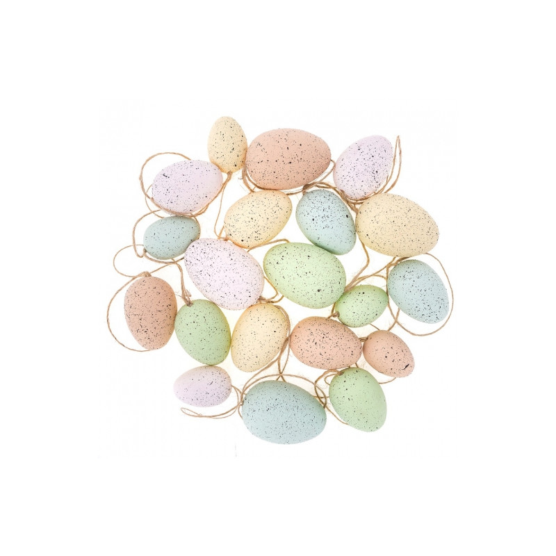 DP Craft hanging eggs 20 pcs pastel with black speckled