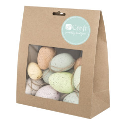 DP Craft hanging eggs 20 pcs pastel with black speckled