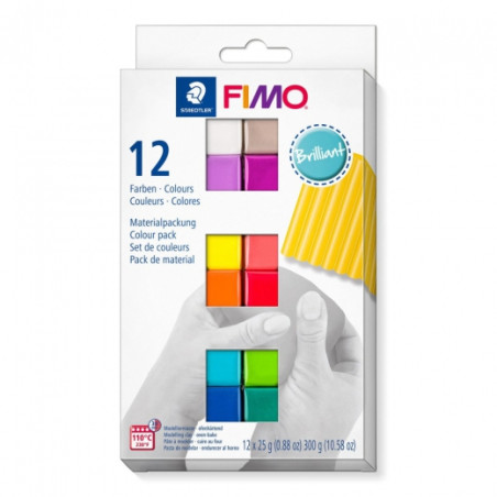 Fimo modelling clay brilliant 12 kostek x25g