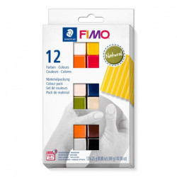 Fimo modelina zestaw natural 12 kostek x25g- sklep plastyczny szał dla