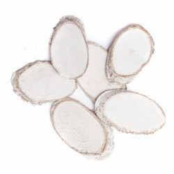 DP Craft bielone plastry drewna owal 5-8 cm 6szt- sklep plastyczny sza