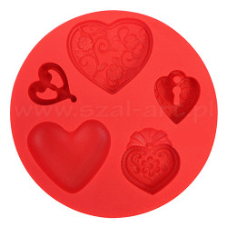 Fimo foremki silikonowe - serca - sklep plastyczny - szał dla plastykó