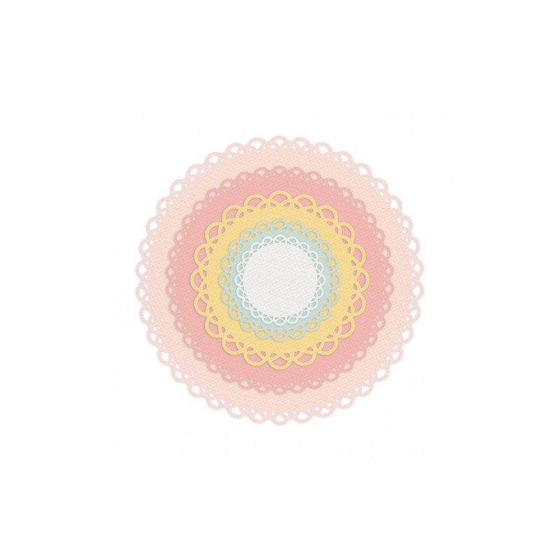 DP Craft zestaw wykrojników koła z falbanką 5szt- sklep plastyczny sza