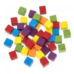 DP Craft wood colourful cubes 15x15mm 49pcs