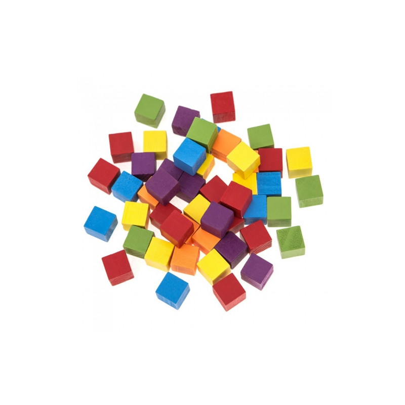 DP Craft wood colourful cubes 15x15mm 49pcs