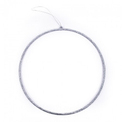 DP Craft glitter ring with hanger 25cm silver