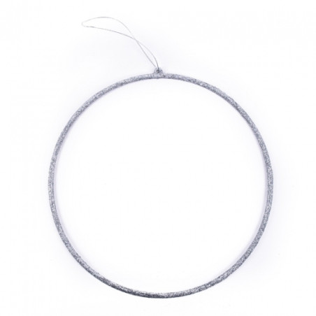 DP Craft glitter ring with hanger 25cm silver