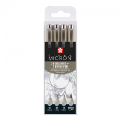 Sakura pigma micron light cool grey zestaw 4szt- sklep plastyczny szał