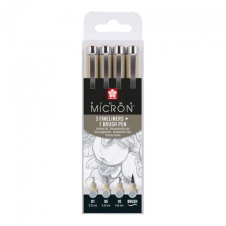 Sakura pigma micron light cool grey set 4pcs