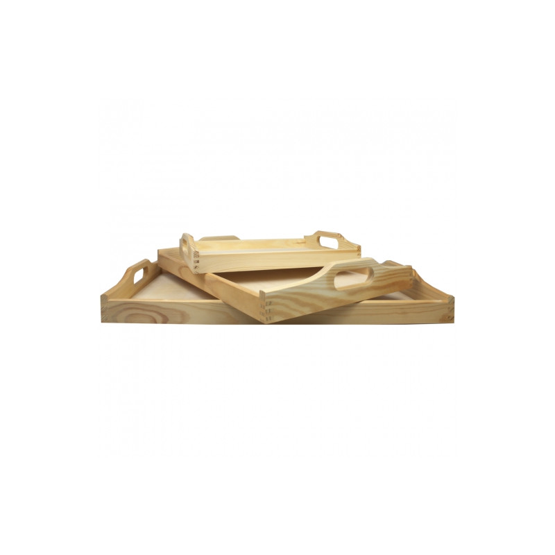 Set of wooden trays