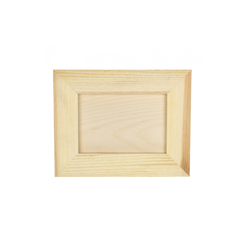 Wooden picture in a frame small raw 18x23cm