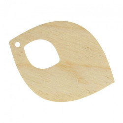 Wooden jewelry element - a 40x55mm leaf