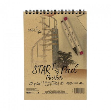 Blok SM-LT art start pad marker 70g 20ark A5 spirala - sklep plastyczn