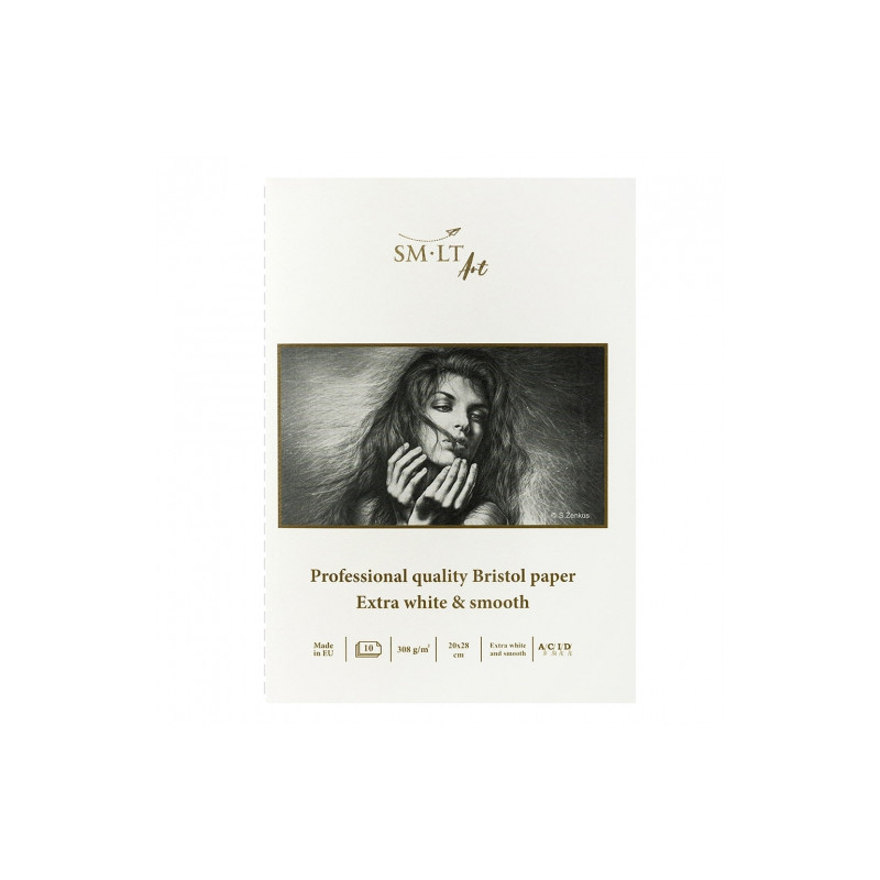 SM-LT art block bristol pad 308g 10ark 20x28cm - art store - sha