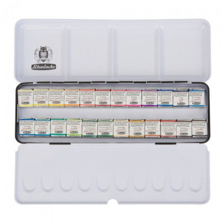 Schmincke horadam aquarell set of 24 half-pan metal box