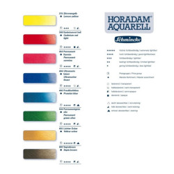 Schmincke horadam aquarell set of 8 half-pans metal box with water con
