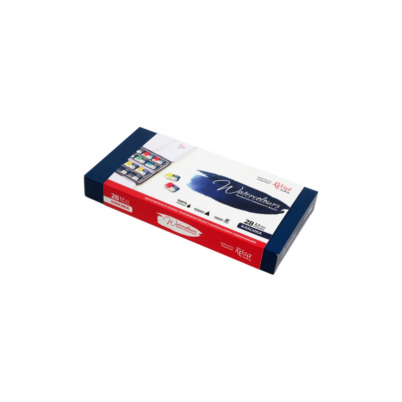 Rosa Gallery classic zestaw 28 akwareli w kostce metalowe opakowanie -