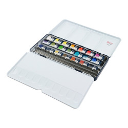 Rosa Gallery classic set of 21 watercolors in a metal cube box