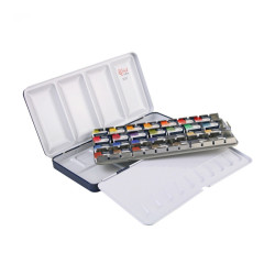 Rosa Gallery classic set of 21 watercolors in a metal cube box