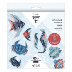 Clairefontaine origami marine fauna 10x10cm, 15x15cm, 20x20cm 70g 60 s