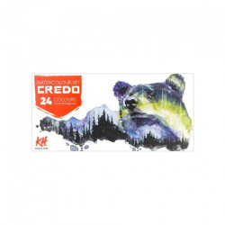 Credo set of 24 watercolors in a cube, cardboard packaging