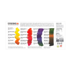 Credo zestaw 24 akwareli w kostce kartonowe opakowanie - sklep plastyc