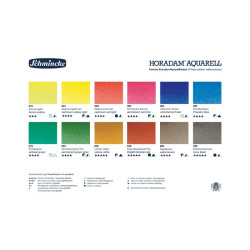 Schmincke horadam aquarell set of 12half-pan + brush metal box