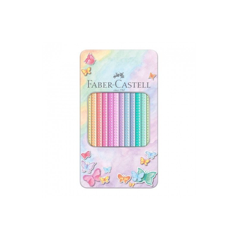 Faber-Castell kredki ołówkowe sparkle 12 pastelowych kolorów metalowe