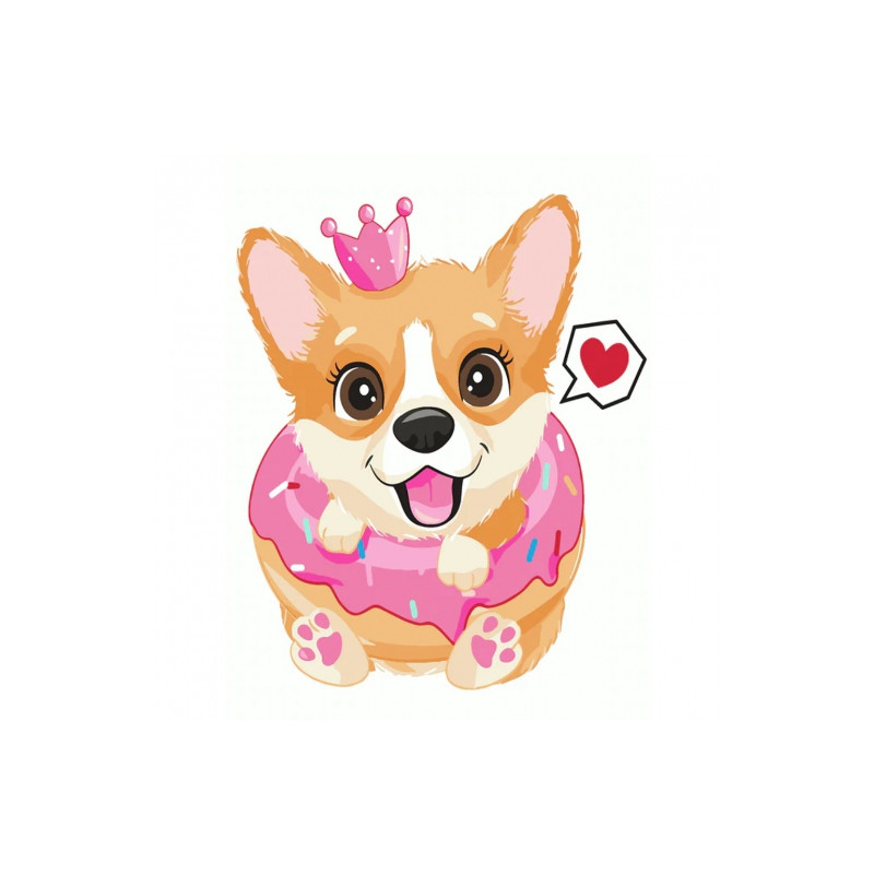 Brushme painting by numbers kids 30x40cm dog with crown