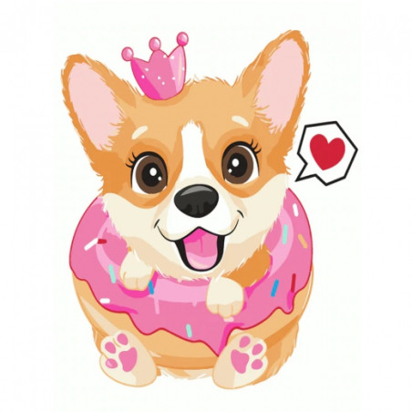 Brushme painting by numbers kids 30x40cm dog with crown