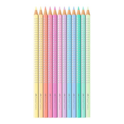 Faber-Castell crayons sparkle 12 pastel colors metal box