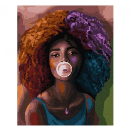 Brushme painting by numbers  40x50cm 30 col girl with chewing gum