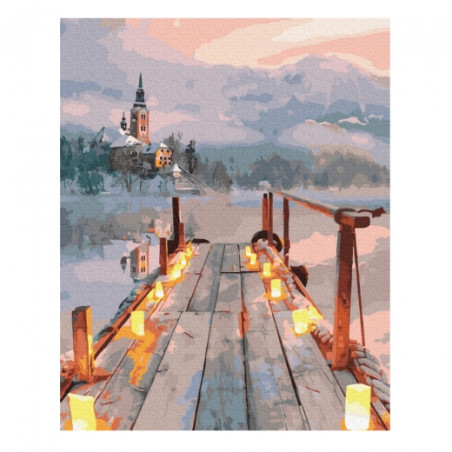 Brushme painting by numbers 40x50cm 28 col winter romantic scene