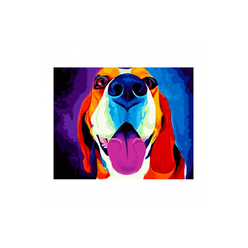 Brushme painting by numbers 40x50cm 26 col colorful dog