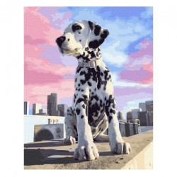 Brushme painting by numbers 40x50cm 28 col dalmatian in the city